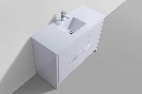 KubeBath Dolce 48? Modern Bathroom Vanity with White Quartz Counter-Top - Luxe Bathroom Vanities