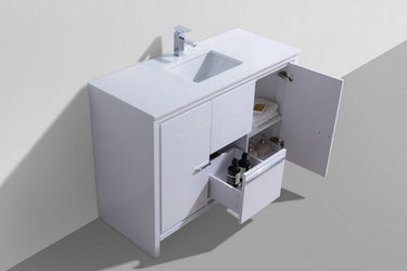 KubeBath Dolce 48? Modern Bathroom Vanity with White Quartz Counter-Top - Luxe Bathroom Vanities