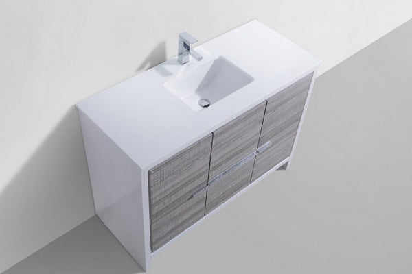 KubeBath Dolce 48? Modern Bathroom Vanity with White Quartz Counter-Top - Luxe Bathroom Vanities