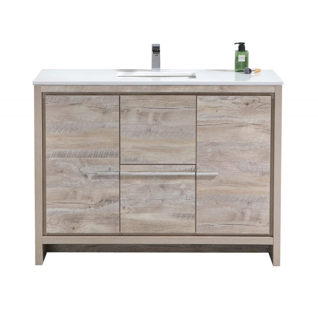 KubeBath Dolce 48? Modern Bathroom Vanity with White Quartz Counter-Top - Luxe Bathroom Vanities