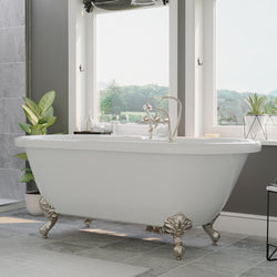 Cambridge Plumbing 70" X 30" Acrylic Double Ended Clawfoot Bathtub - Luxe Bathroom Vanities