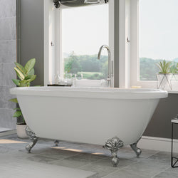 Cambridge Plumbing 70" X 30" Acrylic Double Ended Clawfoot Bathtub - Luxe Bathroom Vanities