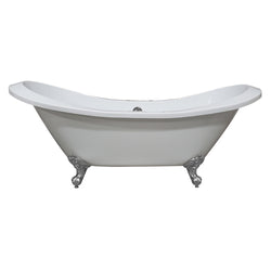 Cambridge Plumbing Extra Large Acrylic Double Slipper Clawfoot Tub - Luxe Bathroom Vanities