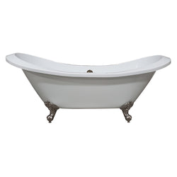 Cambridge Plumbing Extra Large Acrylic Double Slipper Clawfoot Tub - Luxe Bathroom Vanities
