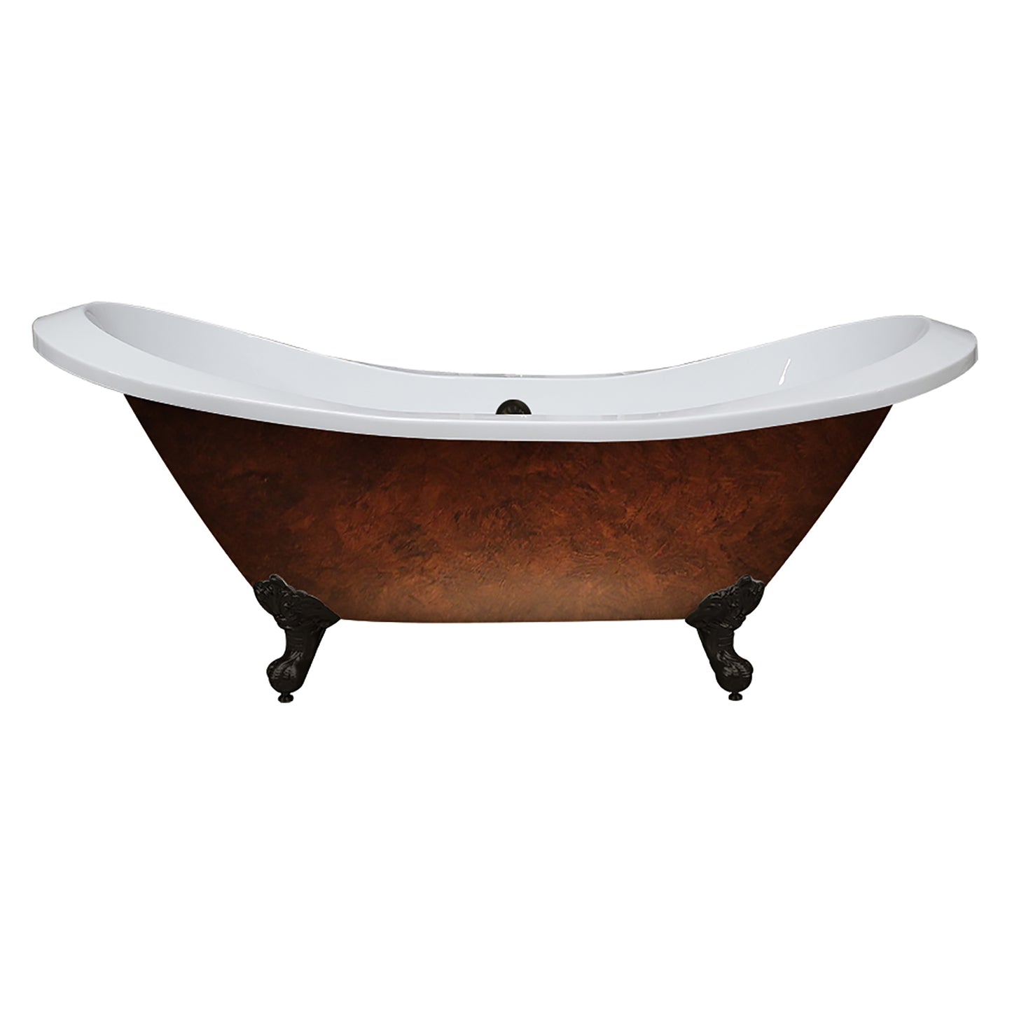CamBridge Plumbing 70”x30" Acrylic Slipper Clawfoot Bathtub Copper Finish - Luxe Bathroom Vanities