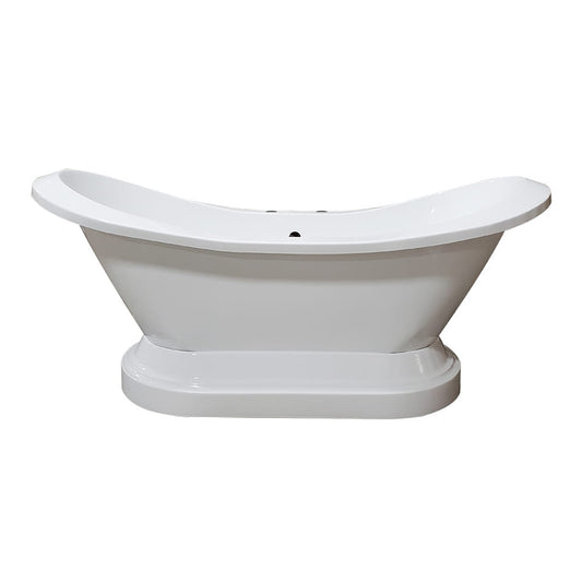 Cambridge Plumbing 68" X 28" Acrylic Double Ended Pedestal Slipper Bathtub - Luxe Bathroom Vanities