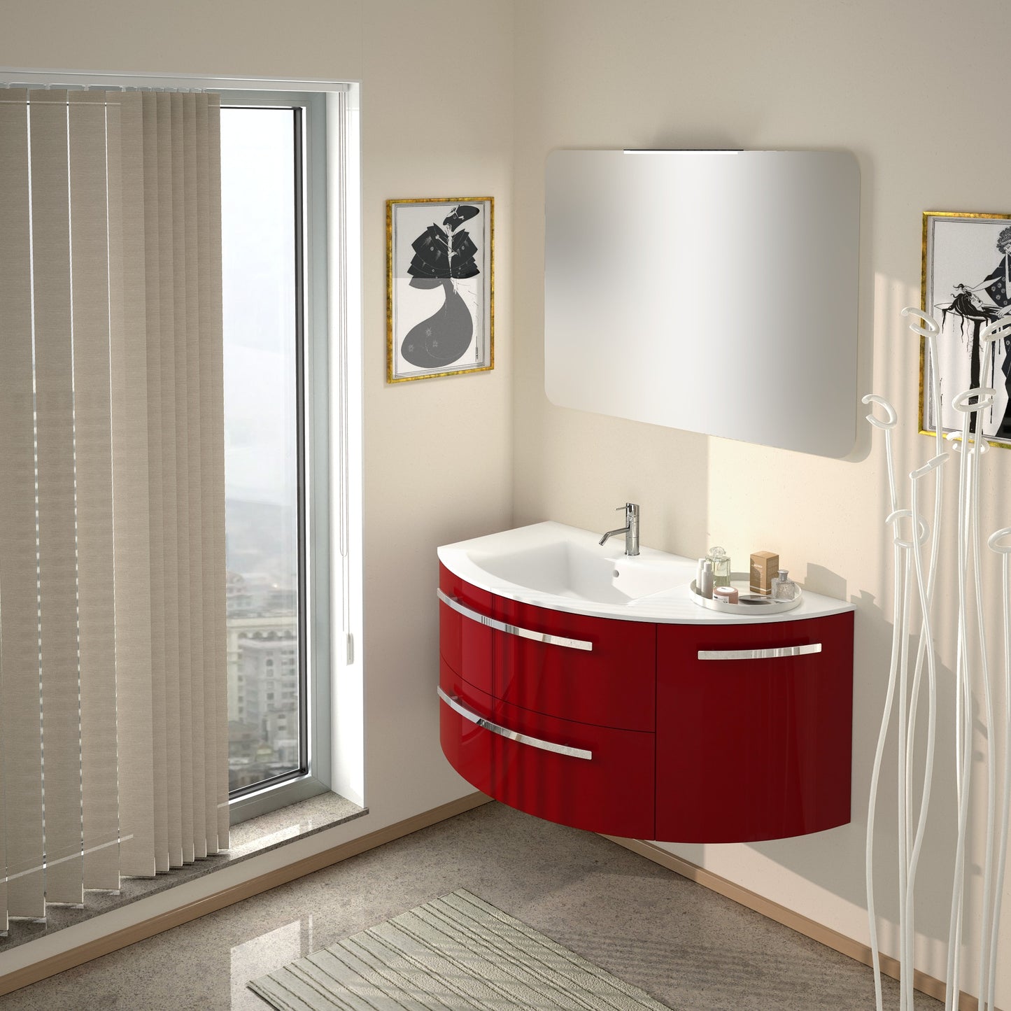 LaToscana AMBRA 38" Vanity with Right Rounded Cabinet - Luxe Bathroom Vanities
