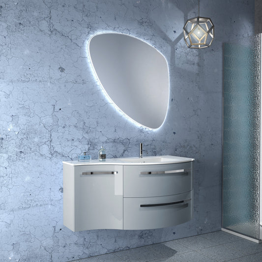 LaToscana Ambra 43" Vanity with Left Concave Cabinet - Luxe Bathroom Vanities