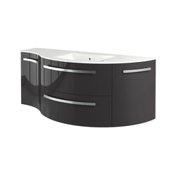 LaToscana Ambra 52" Vanity with Left Concave and Right Rounded Cabinet - Luxe Bathroom Vanities