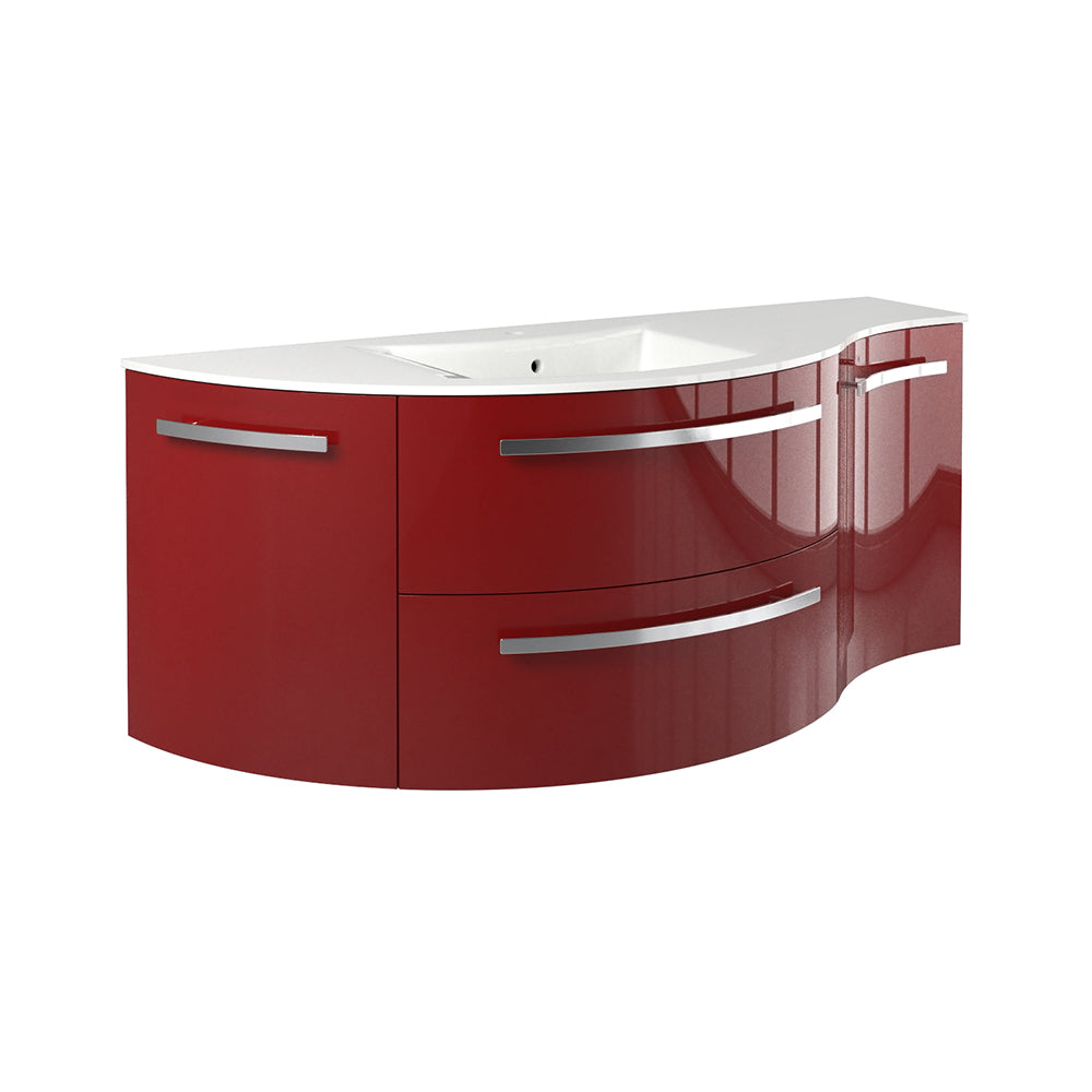 LaToscana Ambra 52" Vanity with Left Round and Right Concave Cabinet - Luxe Bathroom Vanities
