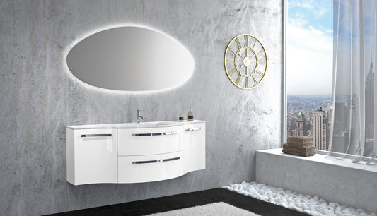 LaToscana Ambra 57" Vanity with Left and Right Concave Cabinets - Luxe Bathroom Vanities