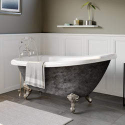 Cambridge Plumbing 61" X 28" Acrylic Slipper Bathtub - Luxe Bathroom Vanities