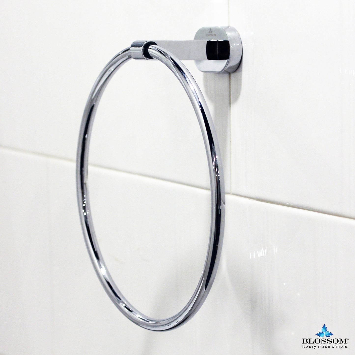 Blossom Towel Ring - Chrome BA0230401 - Luxe Bathroom Vanities Luxury Bathroom Fixtures Bathroom Furniture