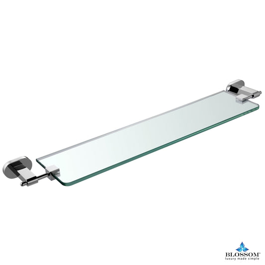 Blossom Glass Shelf - Chrome BA0230701 - Luxe Bathroom Vanities Luxury Bathroom Fixtures Bathroom Furniture