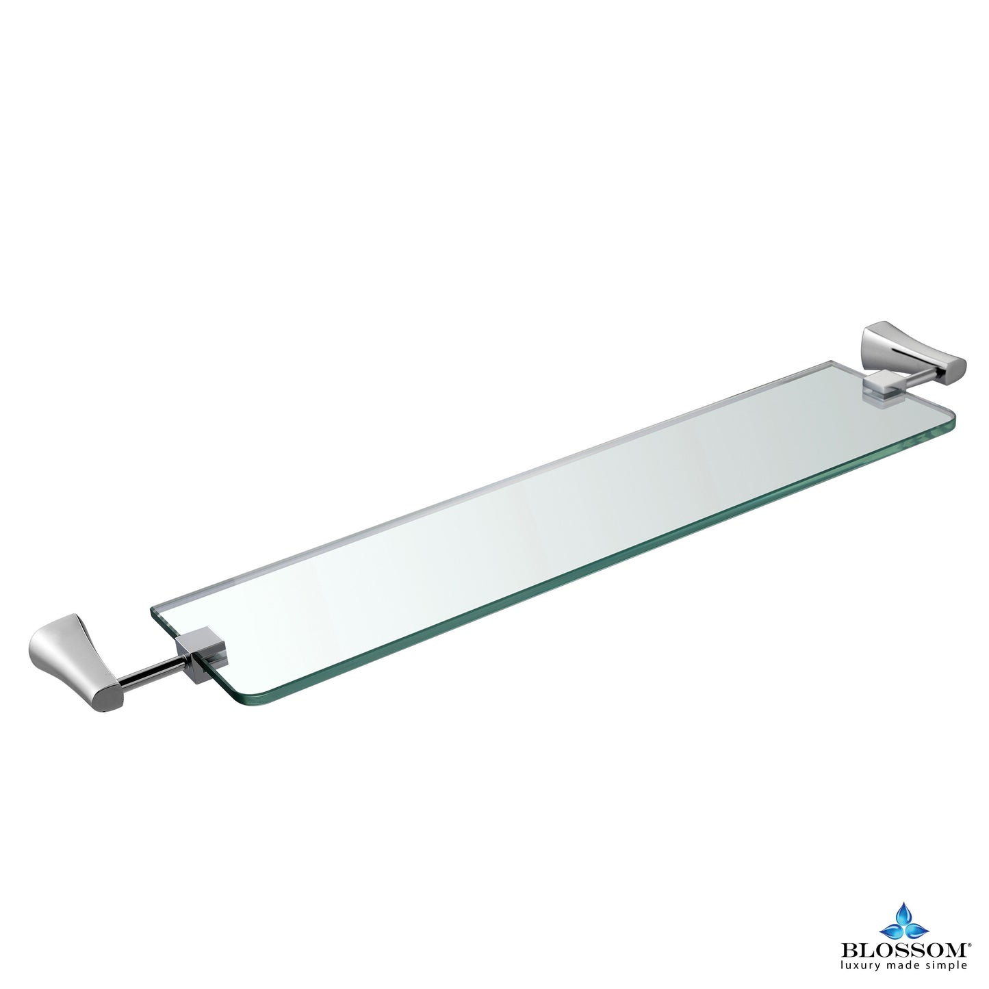 Blossom Glass Shelf - Chrome BA0240701 - Luxe Bathroom Vanities Luxury Bathroom Fixtures Bathroom Furniture