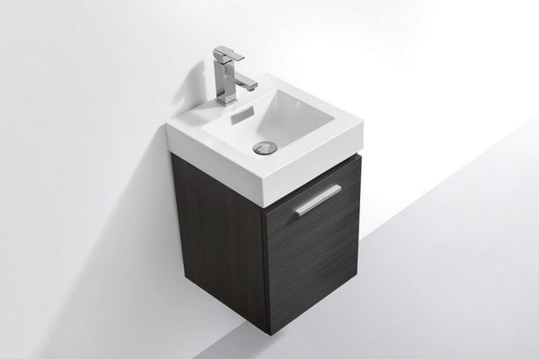 Kubebath Bliss 16" Wall Mount Modern Bathroom Vanity - Luxe Bathroom Vanities