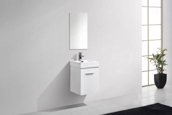 Kubebath Bliss 16" Wall Mount Modern Bathroom Vanity - Luxe Bathroom Vanities