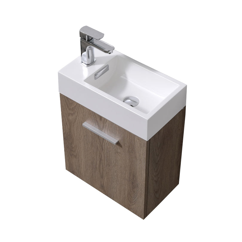 Kubebath Bliss 18" Wall Mount Modern Bathroom Vanity - Luxe Bathroom Vanities