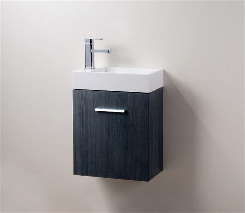 Kubebath Bliss 18" Wall Mount Modern Bathroom Vanity - Luxe Bathroom Vanities