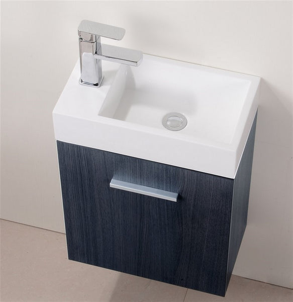 Kubebath Bliss 18" Wall Mount Modern Bathroom Vanity - Luxe Bathroom Vanities