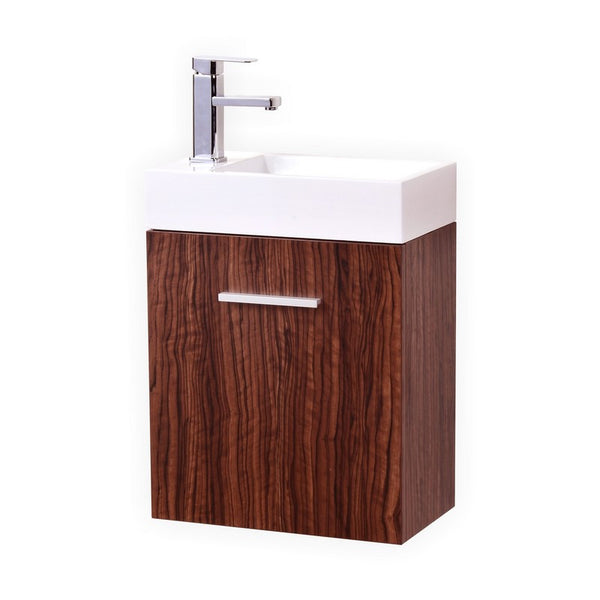 Kubebath Bliss 18" Wall Mount Modern Bathroom Vanity - Luxe Bathroom Vanities