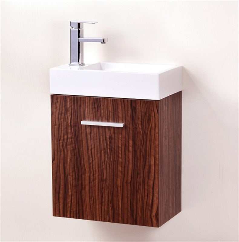 Kubebath Bliss 18" Wall Mount Modern Bathroom Vanity - Luxe Bathroom Vanities