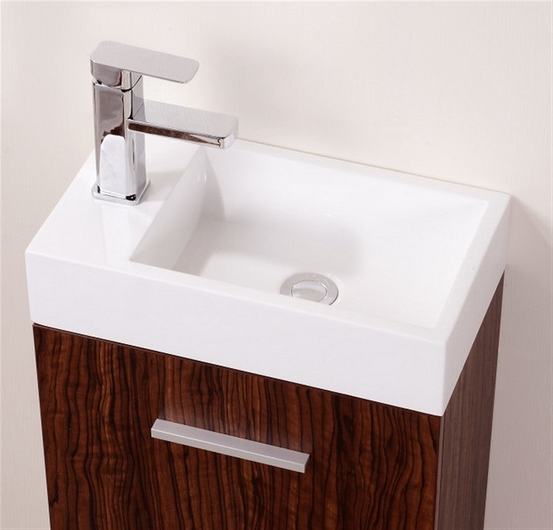 Kubebath Bliss 18" Wall Mount Modern Bathroom Vanity - Luxe Bathroom Vanities