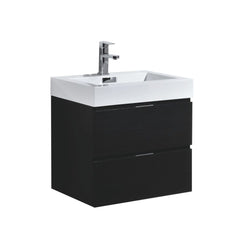 Kubebath Bliss 24" Wall Mount Modern Bathroom Vanity - Luxe Bathroom Vanities