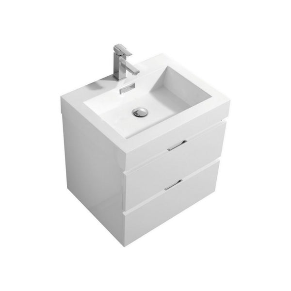 Kubebath Bliss 24" Wall Mount Modern Bathroom Vanity - Luxe Bathroom Vanities