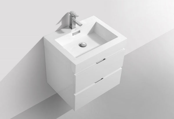 Kubebath Bliss 24" Wall Mount Modern Bathroom Vanity - Luxe Bathroom Vanities