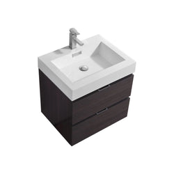 Kubebath Bliss 24" Wall Mount Modern Bathroom Vanity - Luxe Bathroom Vanities