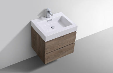 Kubebath Bliss 24" Wall Mount Modern Bathroom Vanity - Luxe Bathroom Vanities