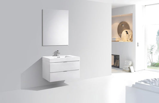 Kubebath Bliss 36" Wall Mount Modern Bathroom Vanity - Luxe Bathroom Vanities
