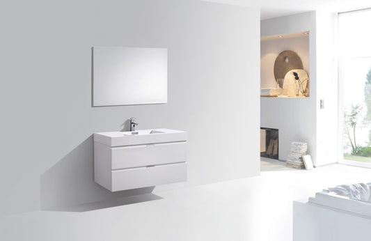 Kubebath Bliss 40" Wall Mount Modern Bathroom Vanity - Luxe Bathroom Vanities