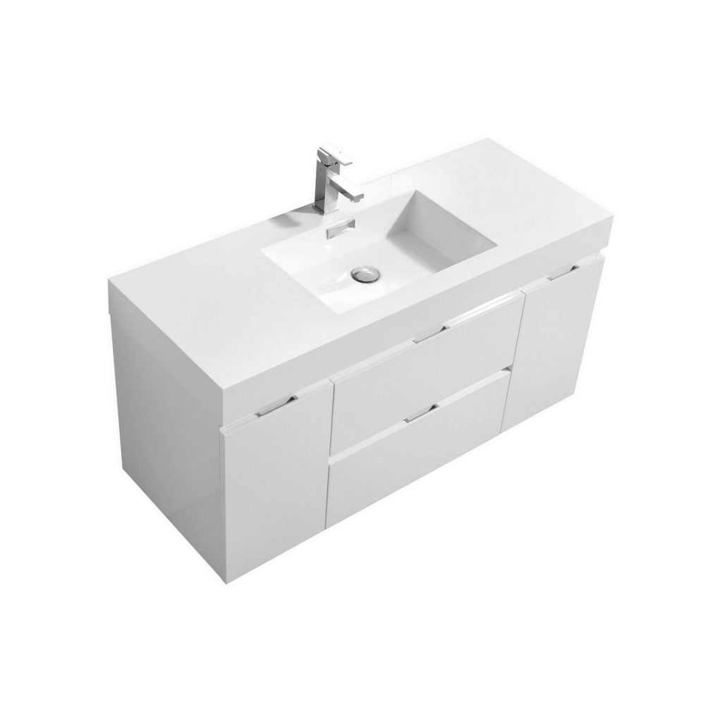 Kubebath Bliss 48" Wall Mount Modern Bathroom Vanity - Luxe Bathroom Vanities