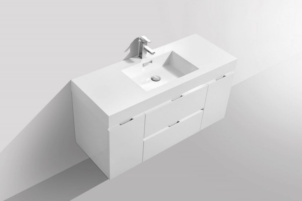 Kubebath Bliss 48" Wall Mount Modern Bathroom Vanity - Luxe Bathroom Vanities