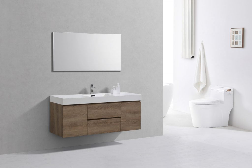 Kubebath Bliss 60" Single Sink Wall Mount Modern Bathroom Vanity - Luxe Bathroom Vanities