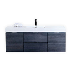 Kubebath Bliss 60" Single Sink Wall Mount Modern Bathroom Vanity - Luxe Bathroom Vanities