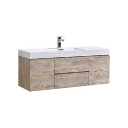 Kubebath Bliss 60" Single Sink Wall Mount Modern Bathroom Vanity - Luxe Bathroom Vanities