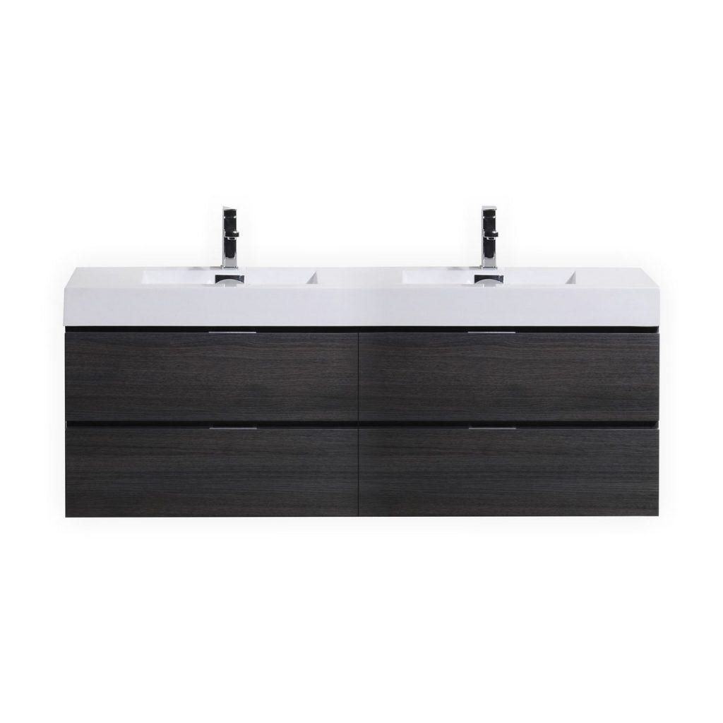 Kubebath Bliss 72" Double Sink Wall Mount Modern Bathroom Vanity - Luxe Bathroom Vanities