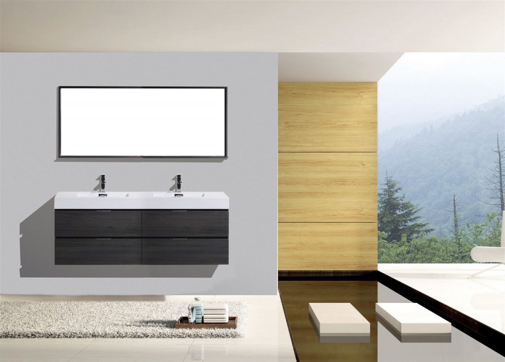 Kubebath Bliss 80" Double Sink Wall Mount Modern Bathroom Vanity - Luxe Bathroom Vanities