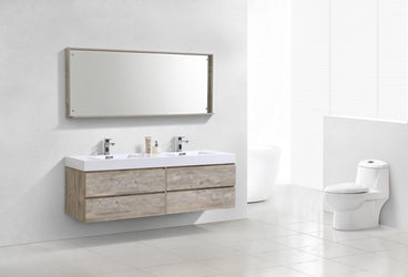 Kubebath Bliss 80" Double Sink Wall Mount Modern Bathroom Vanity - Luxe Bathroom Vanities
