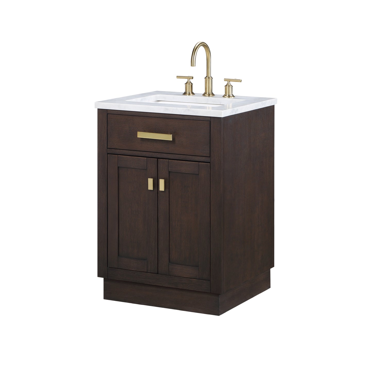 Water Creation Chestnut 24" Single Sink Carrara White Marble Countertop Vanity - Luxe Bathroom Vanities