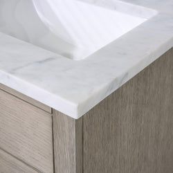Water Creation Chestnut 24" Single Sink Carrara White Marble Countertop Vanity with Gooseneck Faucet - Luxe Bathroom Vanities
