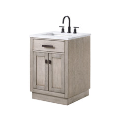 Water Creation Chestnut 24" Single Sink Carrara White Marble Countertop Vanity - Luxe Bathroom Vanities