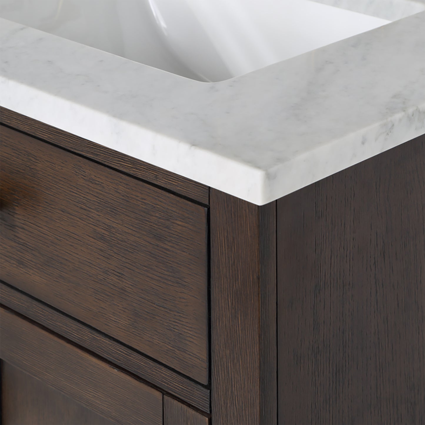 Water Creation Chestnut 30" Single Sink Carrara White Marble Countertop Vanity - Luxe Bathroom Vanities
