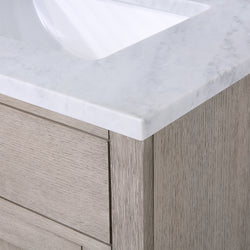 Water Creation Chestnut 30" Single Sink Carrara White Marble Countertop Vanity - Luxe Bathroom Vanities