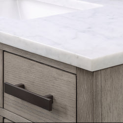 Water Creation Chestnut 48" Single Sink Carrara White Marble Countertop Vanity - Luxe Bathroom Vanities