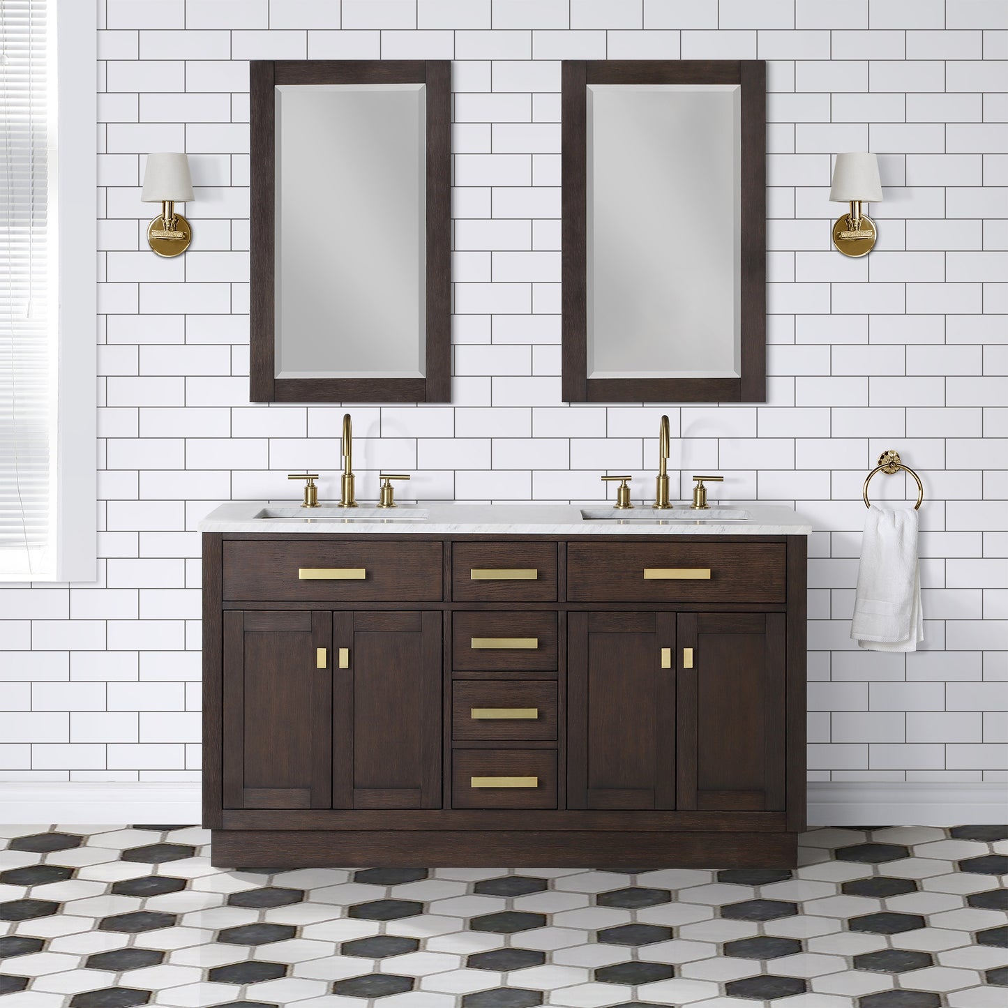 Water Creation CH60A Chestnut 60" Double Bathroom Vanity - Luxe Bathroom Vanities