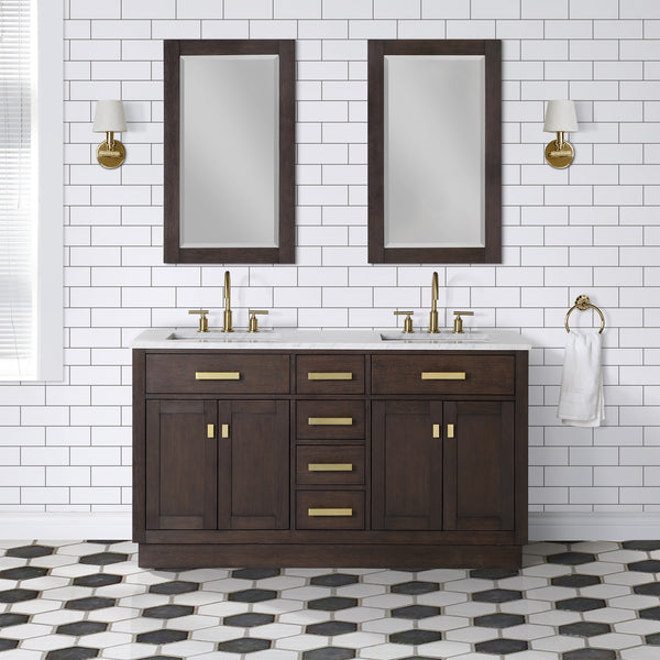 Water Creation CH60B Chestnut 60" Double Bathroom Vanity - Luxe Bathroom Vanities